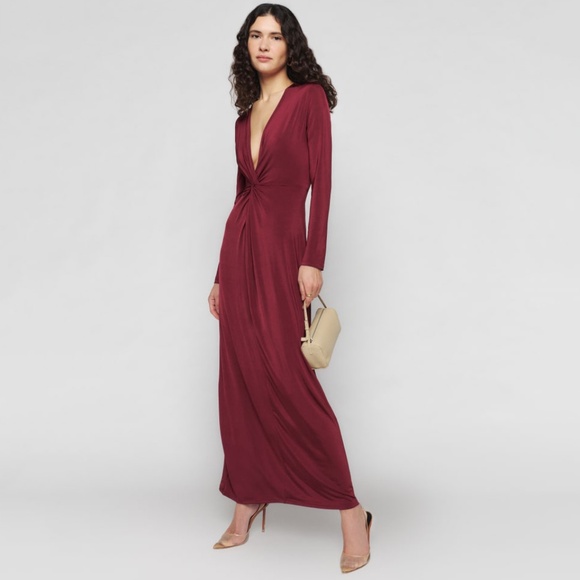 Reformation Elverson Knit Dress in Chianti Size Medium - Picture 1 of 12